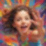 A vibrant art project showcasing children's creativity