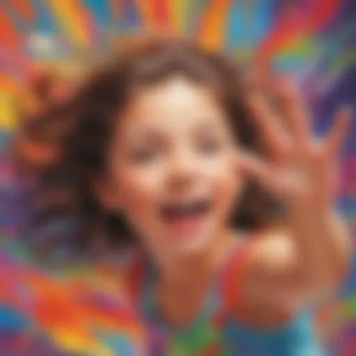 A vibrant art project showcasing children's creativity