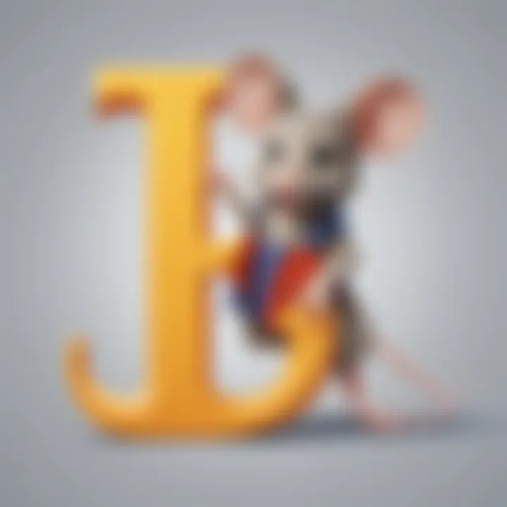 Illustration of a colorful ABC Mouse logo with letter E highlighted
