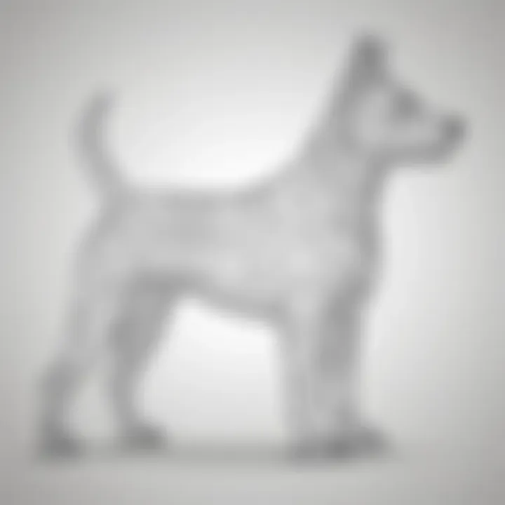 Abstract Dog Silhouette Coloring Page