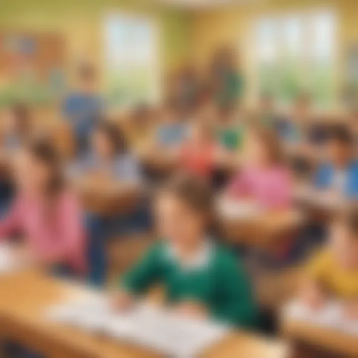 Classroom setting with children practicing auditory skills