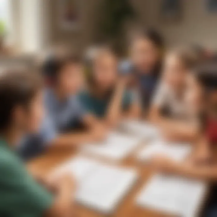 Group of children participating in a listening game