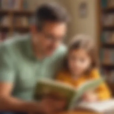 Focused Storytime Listening Parent reading a story to a child with focused attention