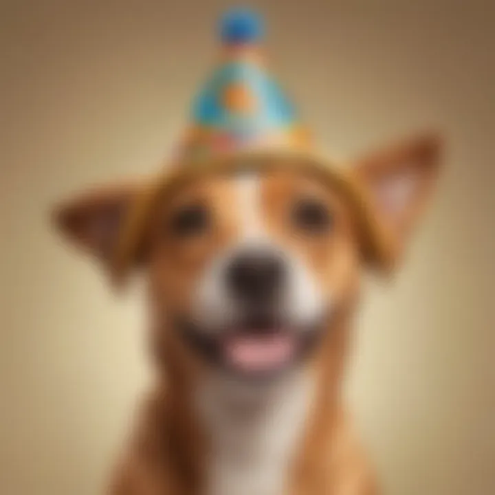 Adorable Cartoon Dog in Silly Hat