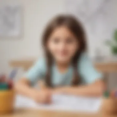 Emotional Well-Being through Creative Expression A serene environment where children use coloring sheets for emotional relaxation.