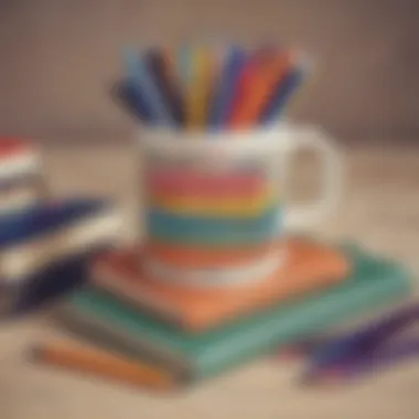 Practical Gifts for Teachers A cozy mug filled with pens and surrounded by books