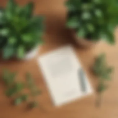 Personalized Gratitude Note A handwritten note expressing gratitude placed beside a plant