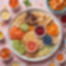 Colorful selection of healthy snacks for preschoolers arranged on a plate