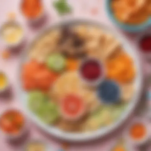 Colorful selection of healthy snacks for preschoolers arranged on a plate
