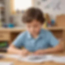 Kindergarten student engaged in paper airplane activity