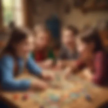 Engaging Board Game Session Children playing a board game together