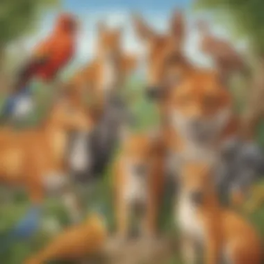 Animal Rhymes Illustration Illustration of animals with rhyming names