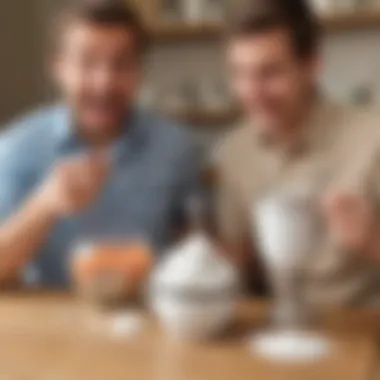 Prankster swapping sugar for salt in a sugar bowl