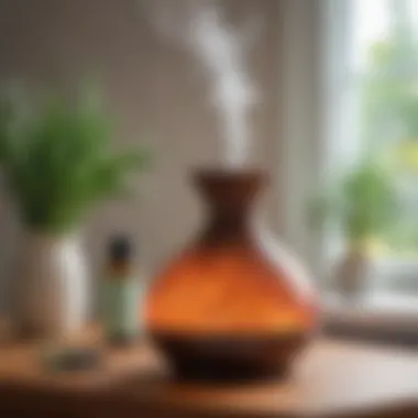 Aromatic essential oils in a diffuser