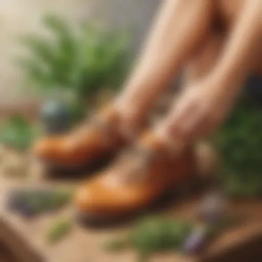 Aromatic herbs and essential oils for shoe odor removal