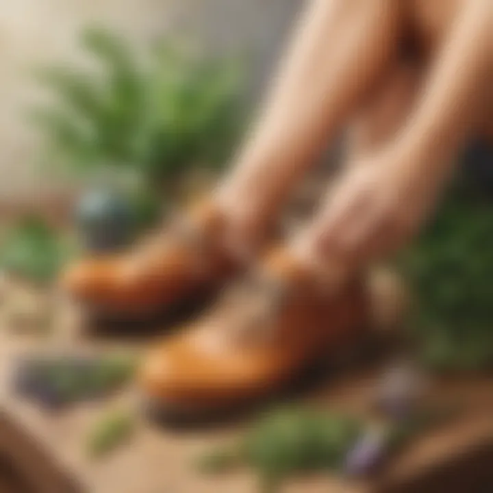 Aromatic herbs and essential oils for shoe odor removal