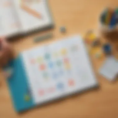 Assessment tools laid out next to kindergarten prep books.