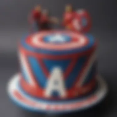 Eye-catching Avengers Cake Design Avengers cake with themed toppers