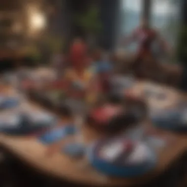 Stunning Table Decor for Avengers Party Vibrant Avengers-themed birthday table setup