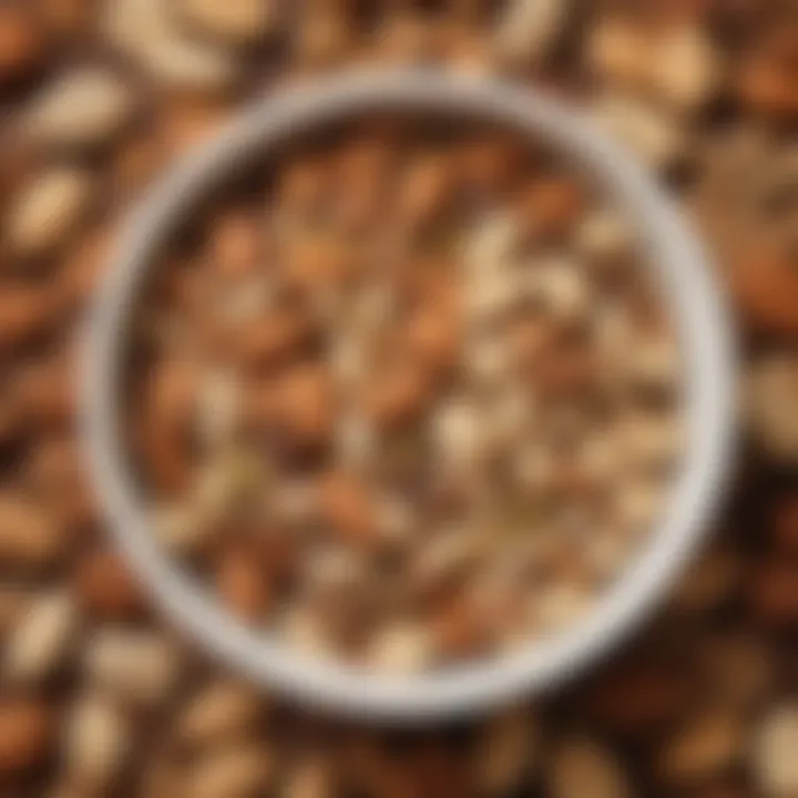A close-up of nut and seed mix in a stylish bowl