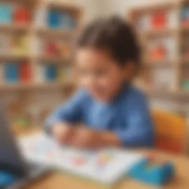Child engaging with a numbers learning app