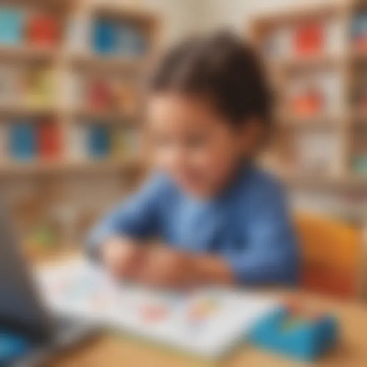 Child engaging with a numbers learning app