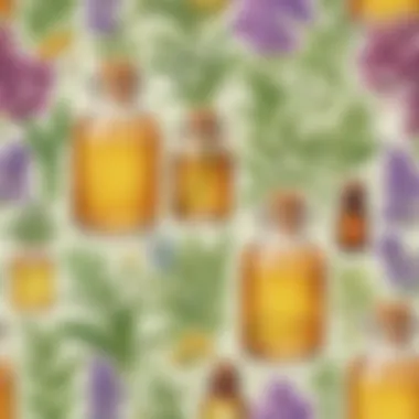Essential Oils and Natural Fragrance Sources A close-up of essential oils and natural fragrance sources
