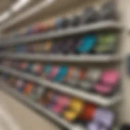 Diverse range of booster seats showcased on a Walmart shelf