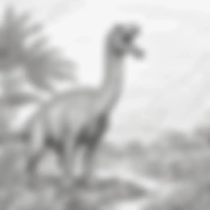 Brachiosaurus Sunset Coloring Page