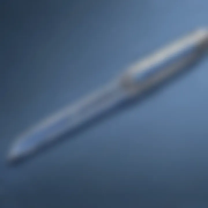 A sleek design blueprint for a saber with intricate details