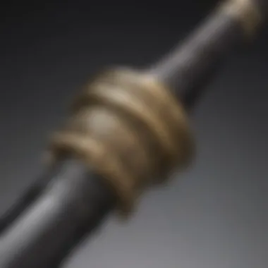 A close-up of a saber hilt showcasing unique craftsmanship