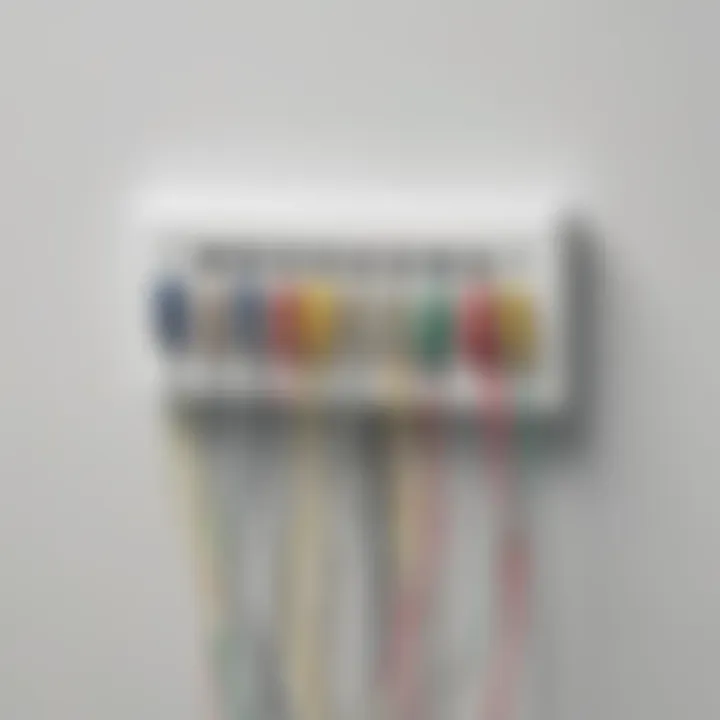 Cable clips securing cords neatly along a wall
