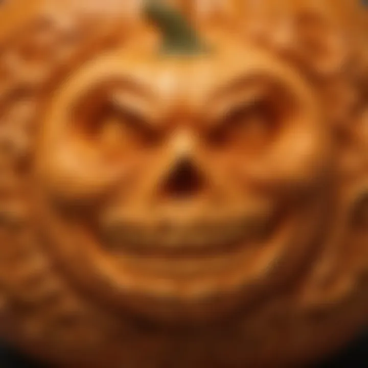 Intricate pumpkin carving design