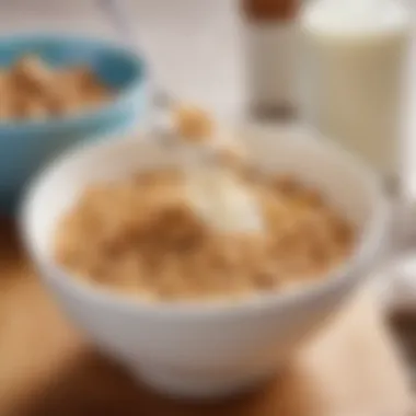 Practical Kitchenware Innovation Close-up of cereal and milk in innovative bowl