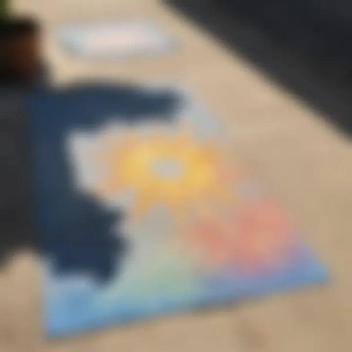 Chalk pieces drying in the sun