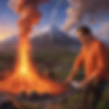 Chemical reaction in volcano experiment