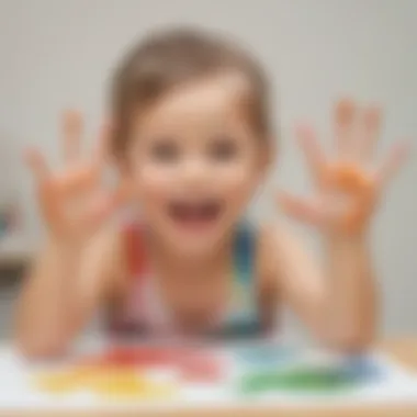 Joyful Learning Experience Child enjoying educational no mess finger painting activity