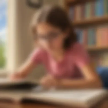 A child immersed in reading a chapter book