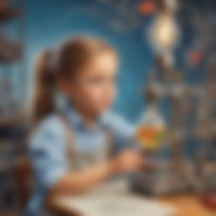 Child Engaged in STEM Experiment