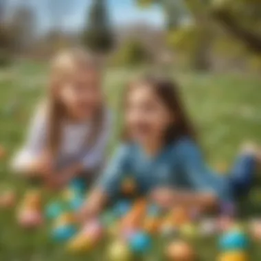 Children Enjoying Plastic Easter Egg Hunt