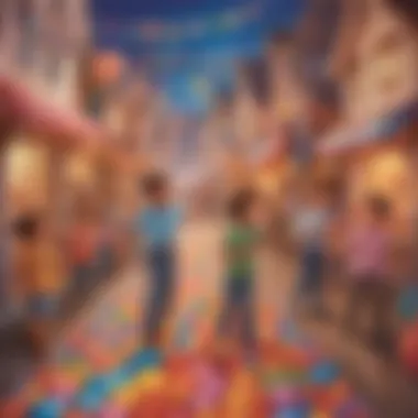 Children Delight in Candy Lane Gameplay Children engaging with the Candy Lane game, experiencing joy and excitement.