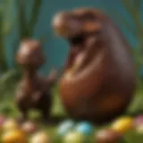 Exquisite chocolate Easter egg with dinosaur toy inside
