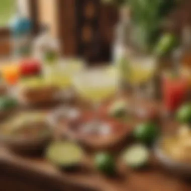 Mouthwatering Margarita Bar with Diverse Flavors Cinco de Mayo Margarita Bar with Array of Flavors and Garnishes
