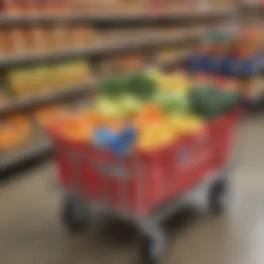 Collapsible wagon loaded with groceries