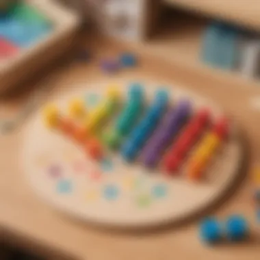 A playful setup of materials for the Color Match Game, inviting exploration