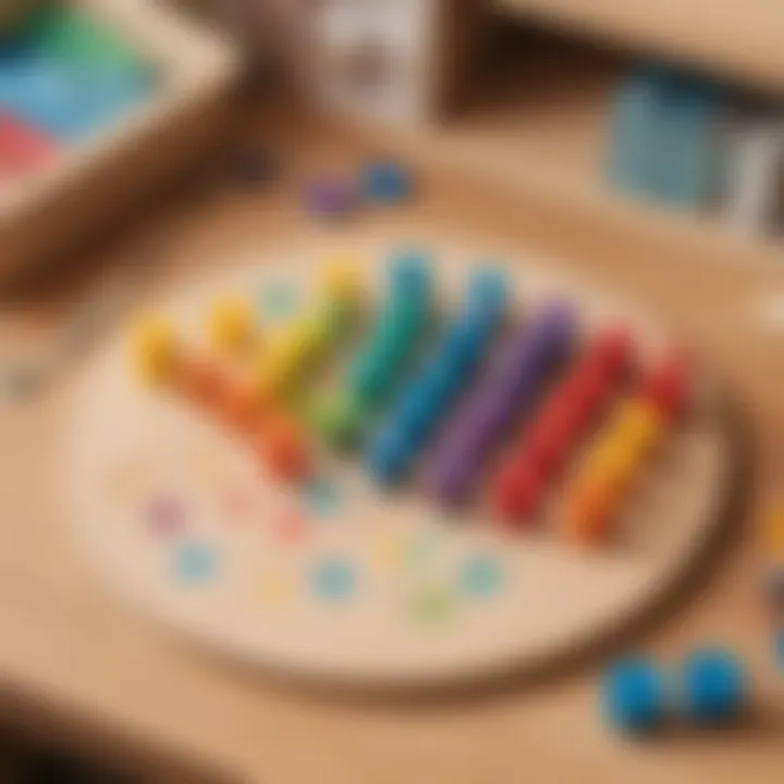 A playful setup of materials for the Color Match Game, inviting exploration