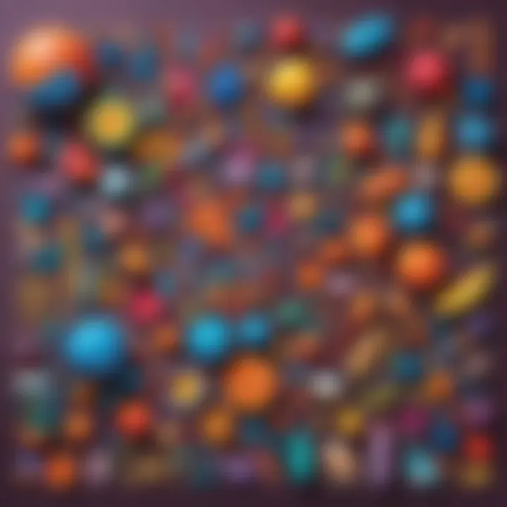 A vibrant array of objects sorted by color, illustrating learning
