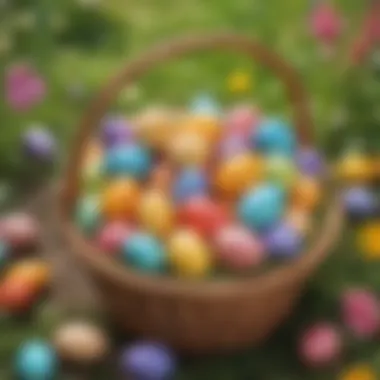 Vibrant Egg Hunt Surprise Colorful Easter egg hunt basket