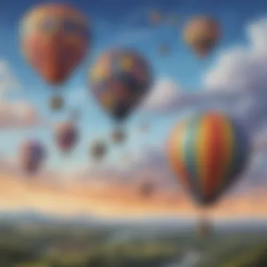 Colorful hot air balloons illustrating the letter B