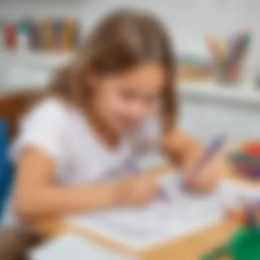 Child engaged in coloring activity